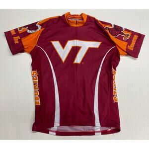 VTG Adrenaline Promotions VT Virginia Tech Hokies full zip-up cycling bib jersey